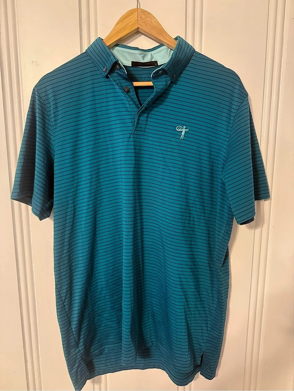 Greyson Vaquero Club Striped Polo in Blue Size Large